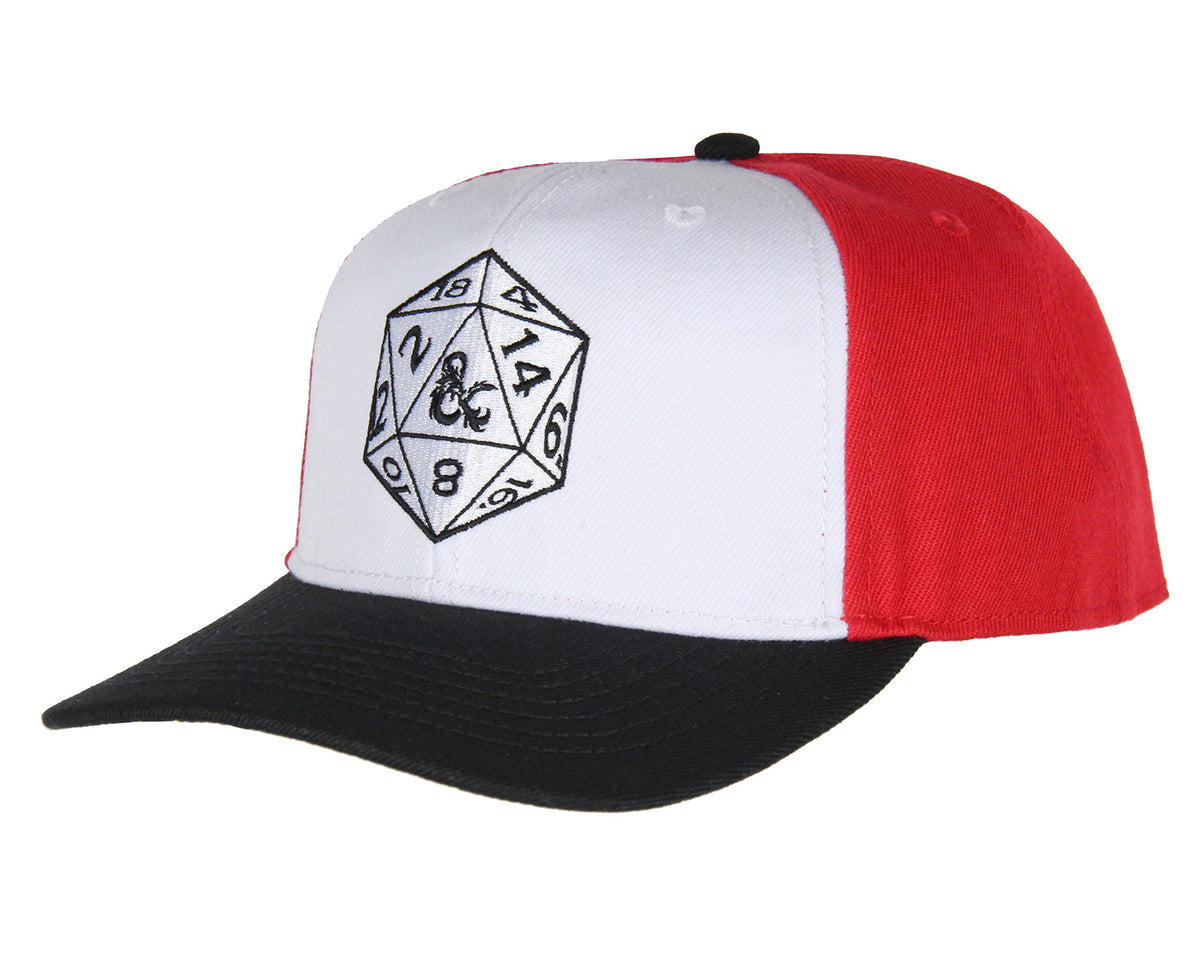 Dungeons and Dragons 20 Dice D20 Embroidered Adjustable Precurve Snapback Hat Cap