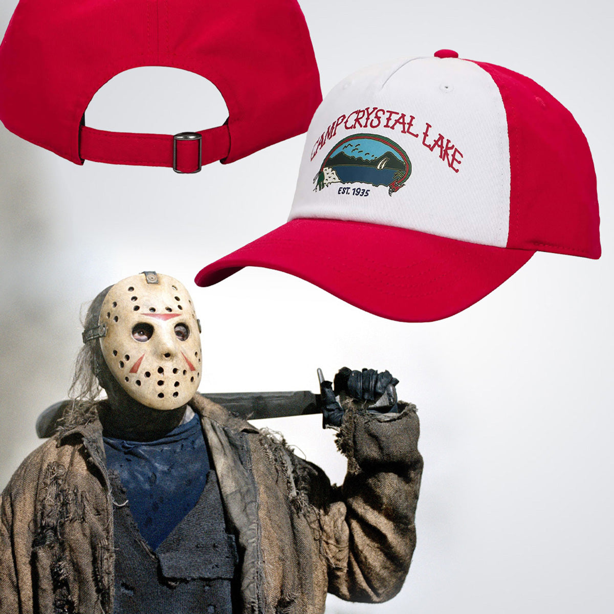 Friday The 13th Men's Camp Crystal Lake Adult Soft Hat with Adjustable Strap