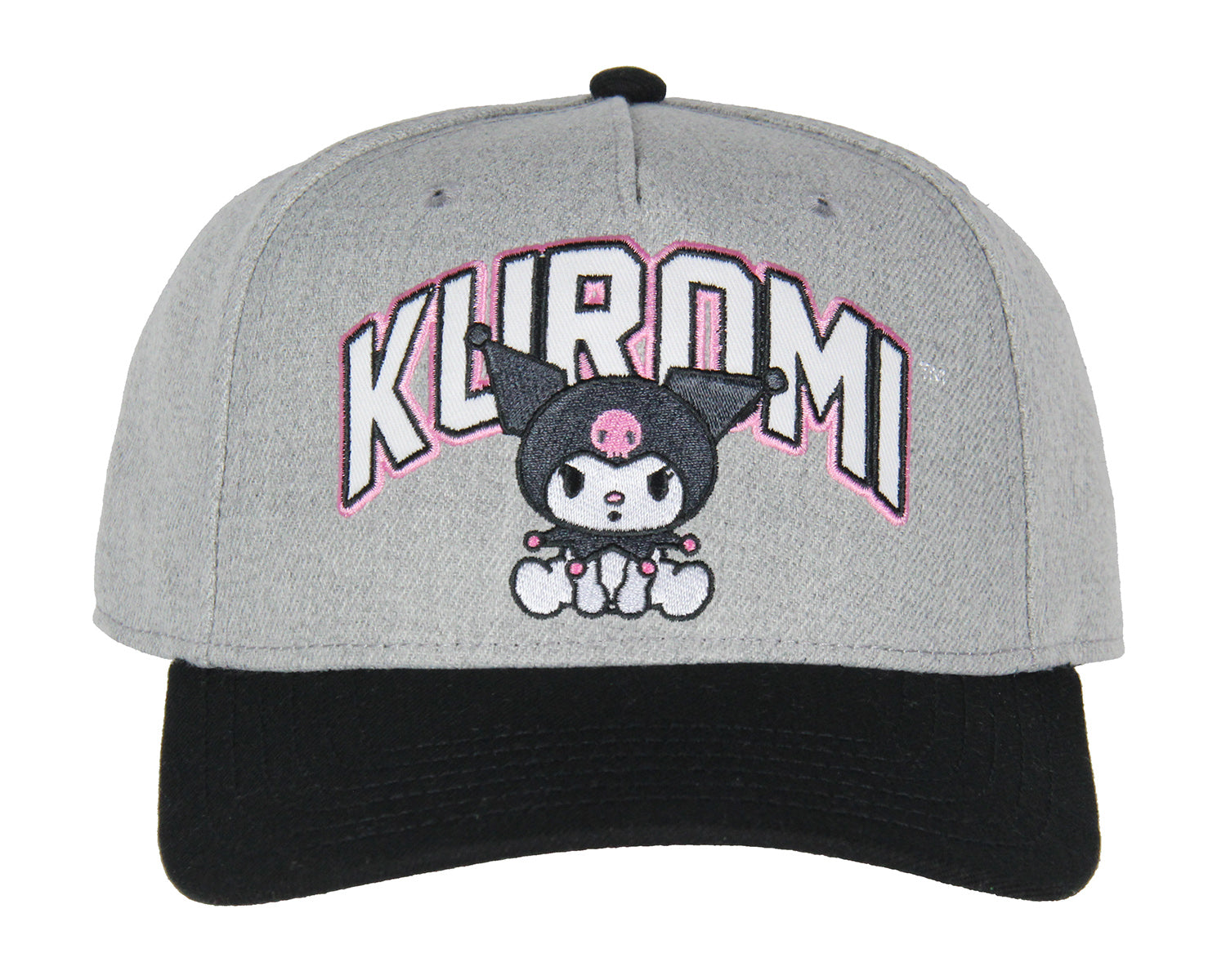 Sanrio Adult Kuromi Embroidered Precurve Snapback Cap Hat OSFM