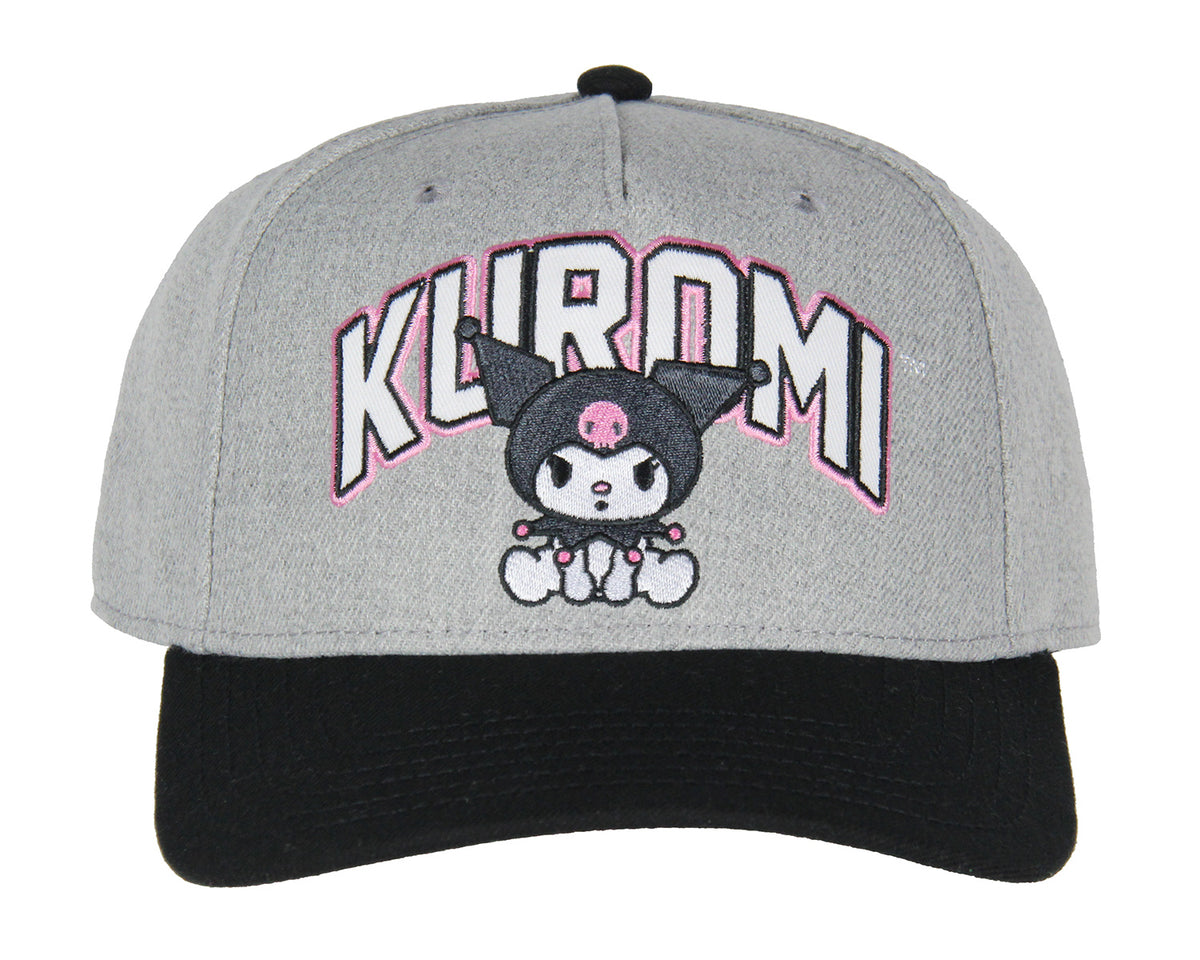 Sanrio Adult Kuromi Embroidered Precurve Snapback Cap Hat OSFM