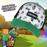 Minecraft Youth Hat Floating Mobs Creeper Skeleton Dog Chicken Snapback OSFM Cap