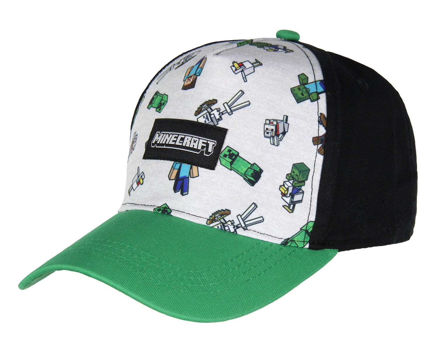 Minecraft Youth Hat Floating Mobs Creeper Skeleton Dog Chicken Snapback OSFM Cap