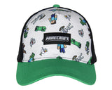 Minecraft Youth Hat Floating Mobs Creeper Skeleton Dog Chicken Snapback OSFM Cap