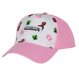 Minecraft Youth Hat Floating Creeper Head Hearts Pig Face Snapback OSFM Cap