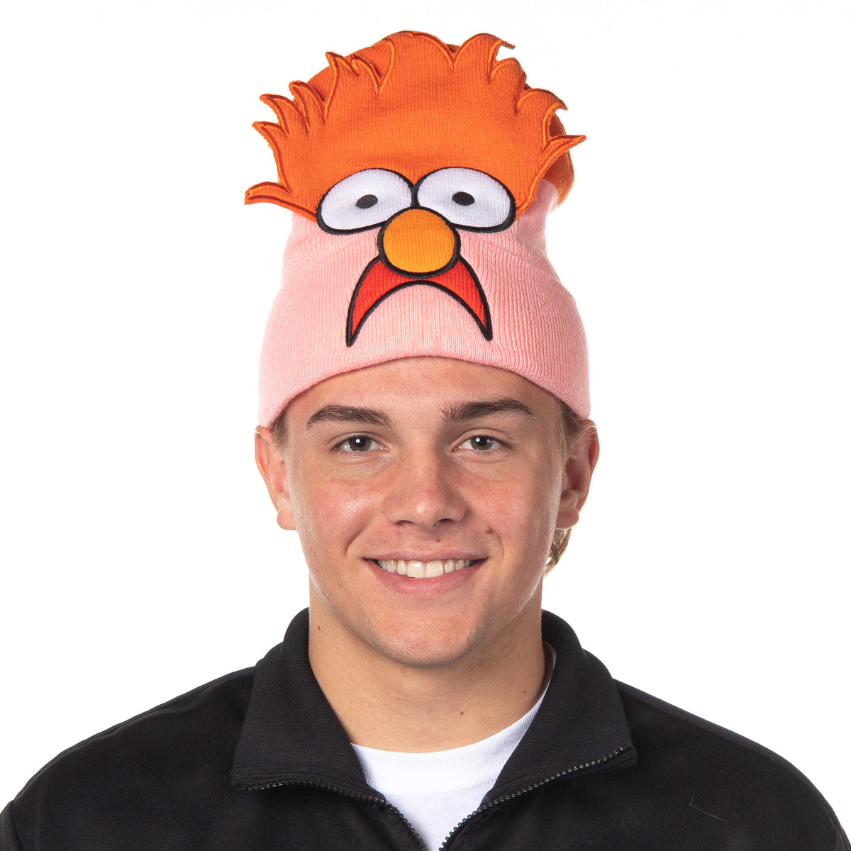 Disney The Muppets Beaker Beanie 3D Character Face Knit Beanie Hat Skull Cap