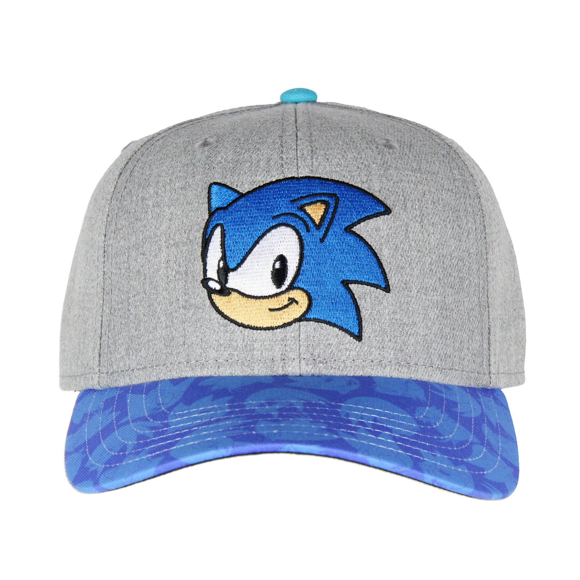 Sonic The Hedgehog Embroidered Face Pre-Curved Bill Adjustable Snapback Hat Cap