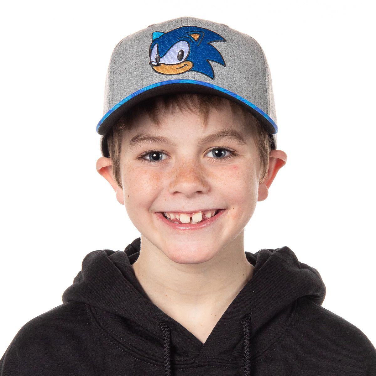 Sonic The Hedgehog Embroidered Face Pre-Curved Bill Adjustable Snapback Hat Cap