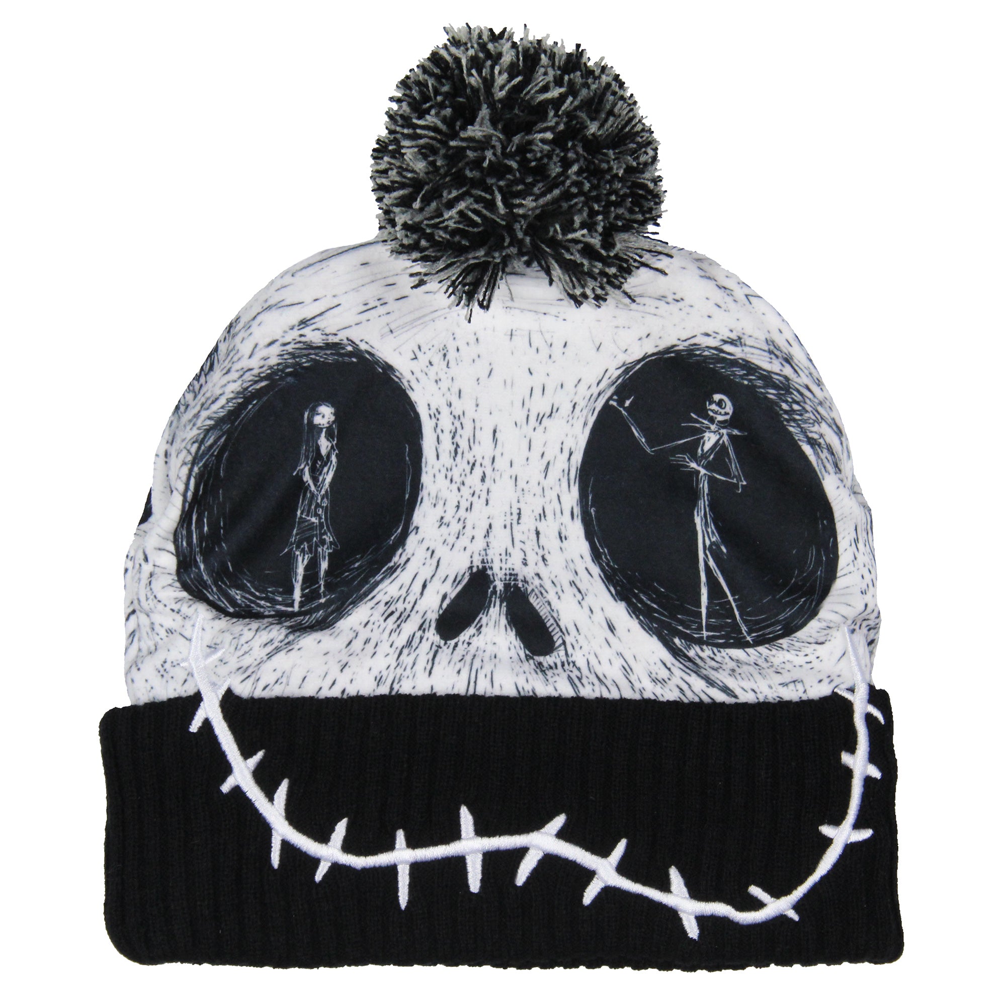 Disney Nightmare Before Christmas Jack Skellington Sublimated Knit Beanie Hat