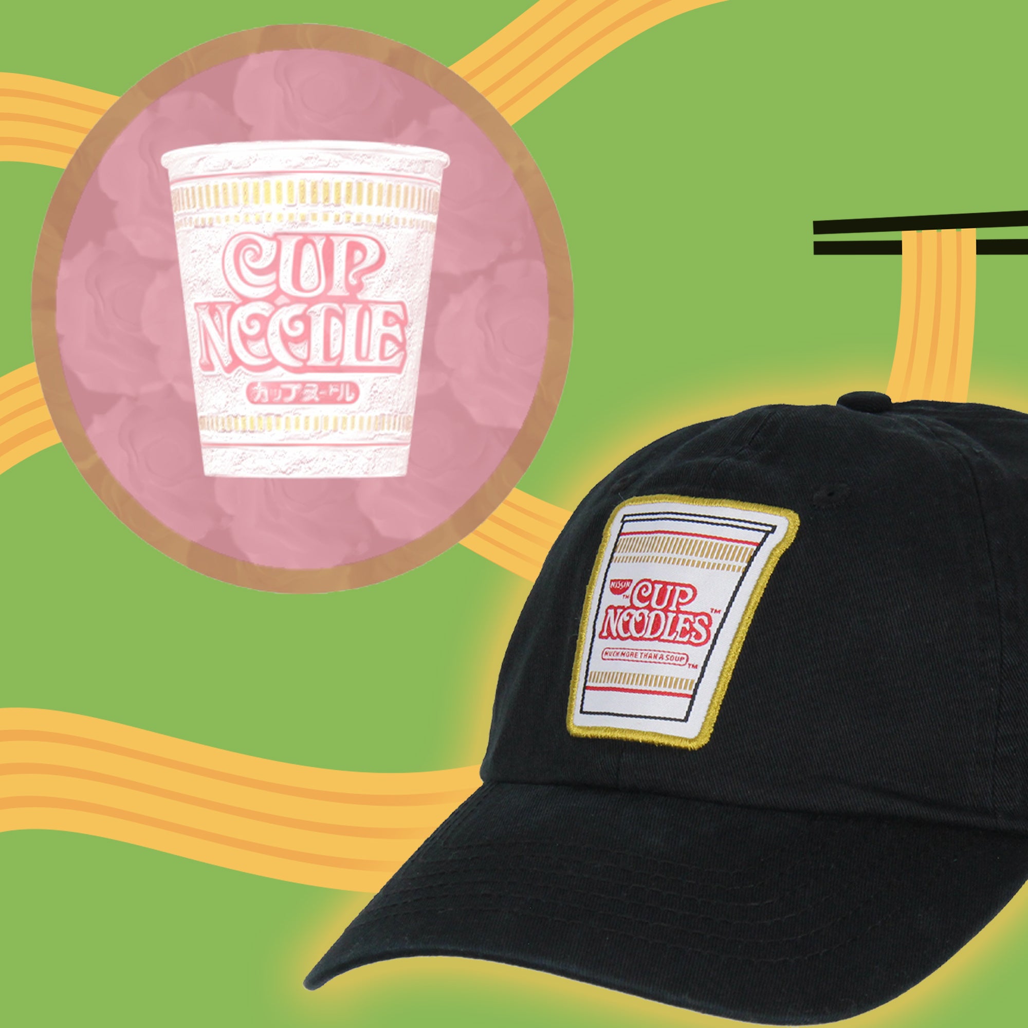 Nissin Cup Noodles Ramen Embroidered Adjustable Dad Hat Cap
