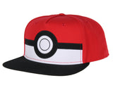 Pokemon Men's Poke Ball Embroidered Logo Flatbill Snapback Hat