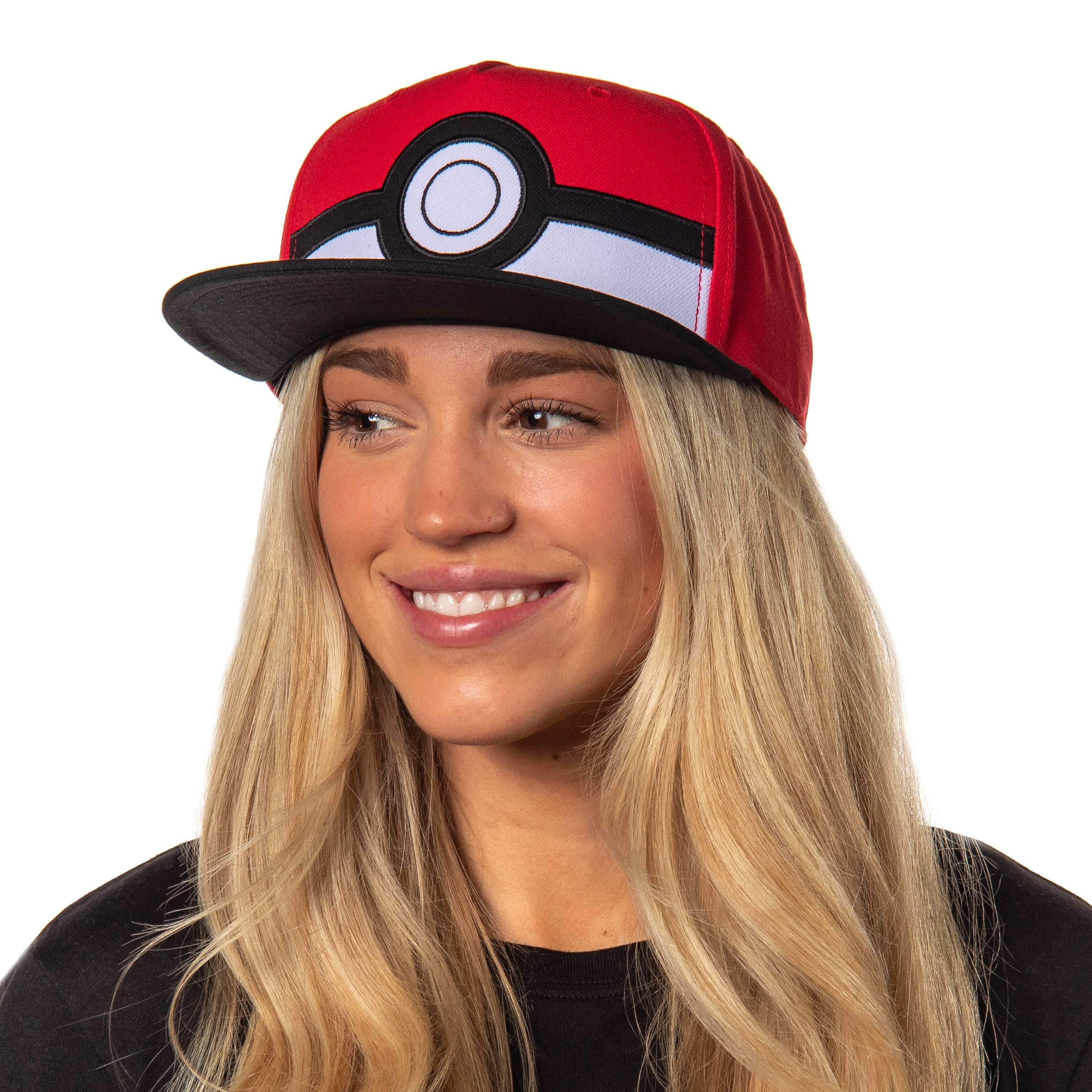 Pokemon Men's Poke Ball Embroidered Logo Flatbill Snapback Hat