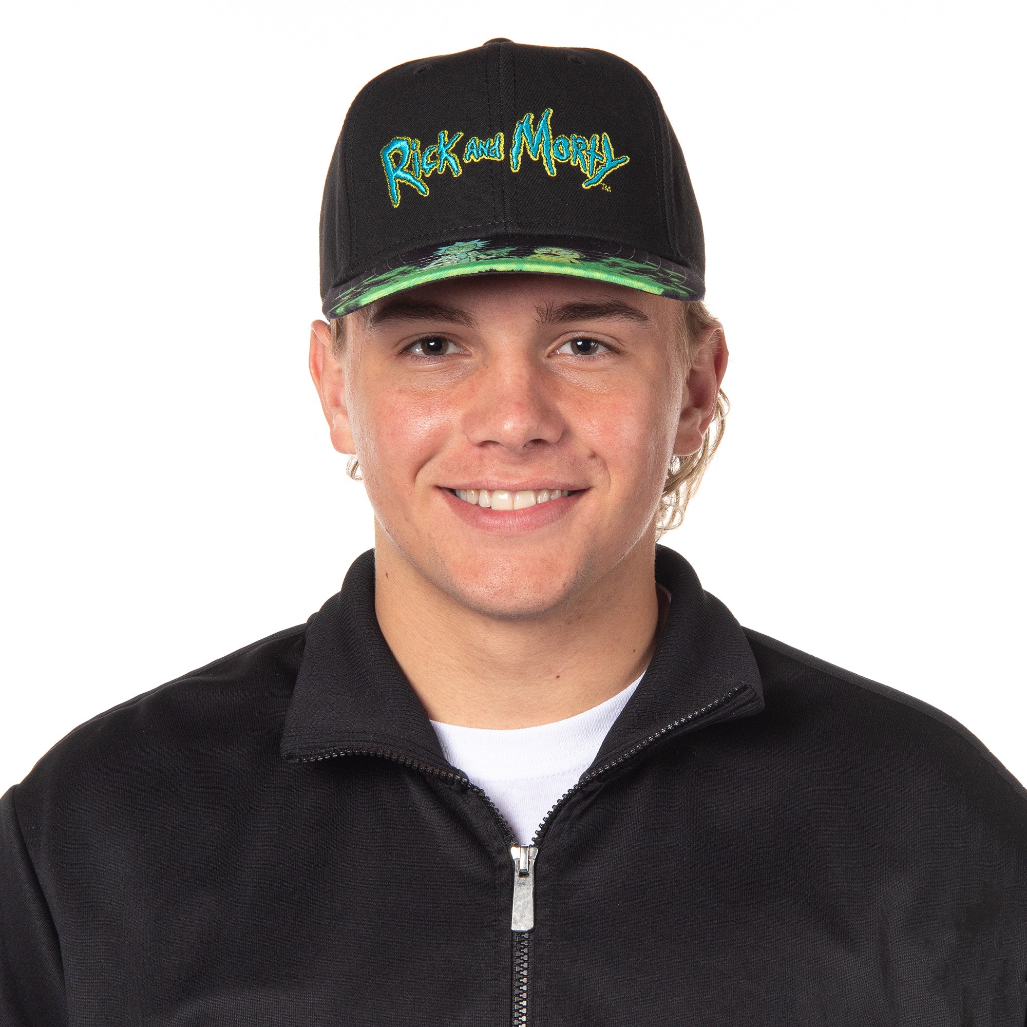 Rick And Morty Portal Time Pre-Curved Bill Adjustable Snapback Hat Cap