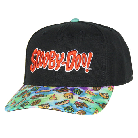 Scooby Doo Snack Time Tie-Dye Pre-Curved Bill Adjustable Snapback Hat Cap