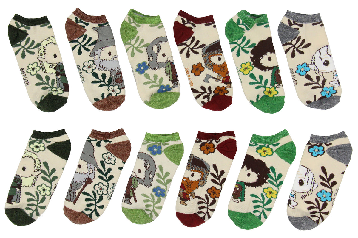 The Lord Of The Rings Adult Earth Tone And Characters Mix And Match Ankle Socks