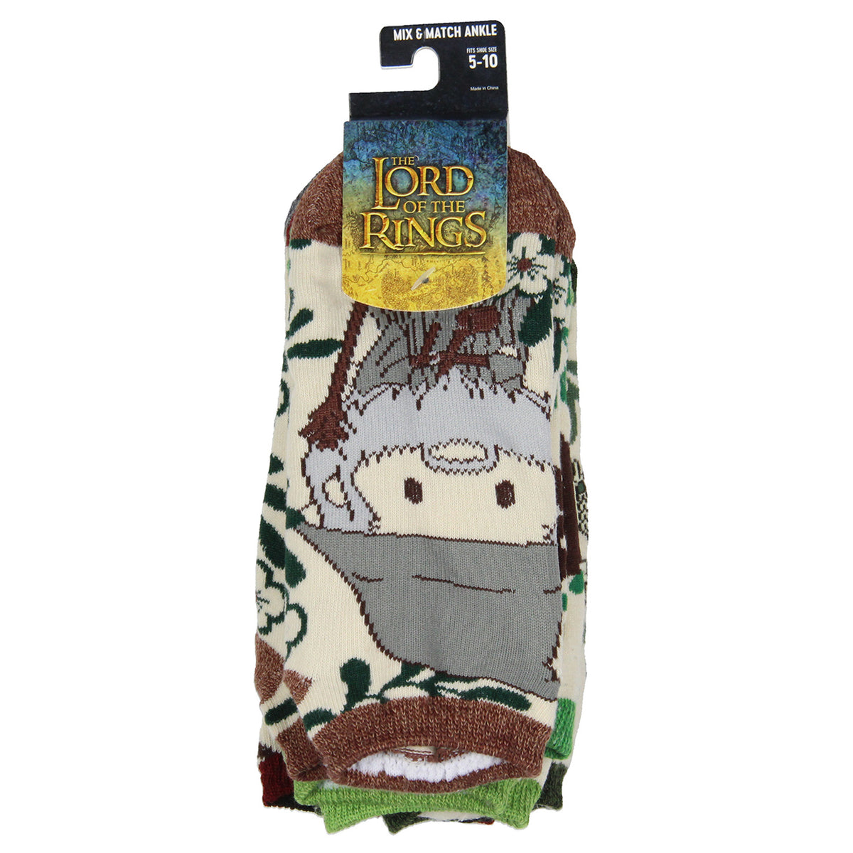The Lord Of The Rings Adult Earth Tone And Characters Mix And Match Ankle Socks