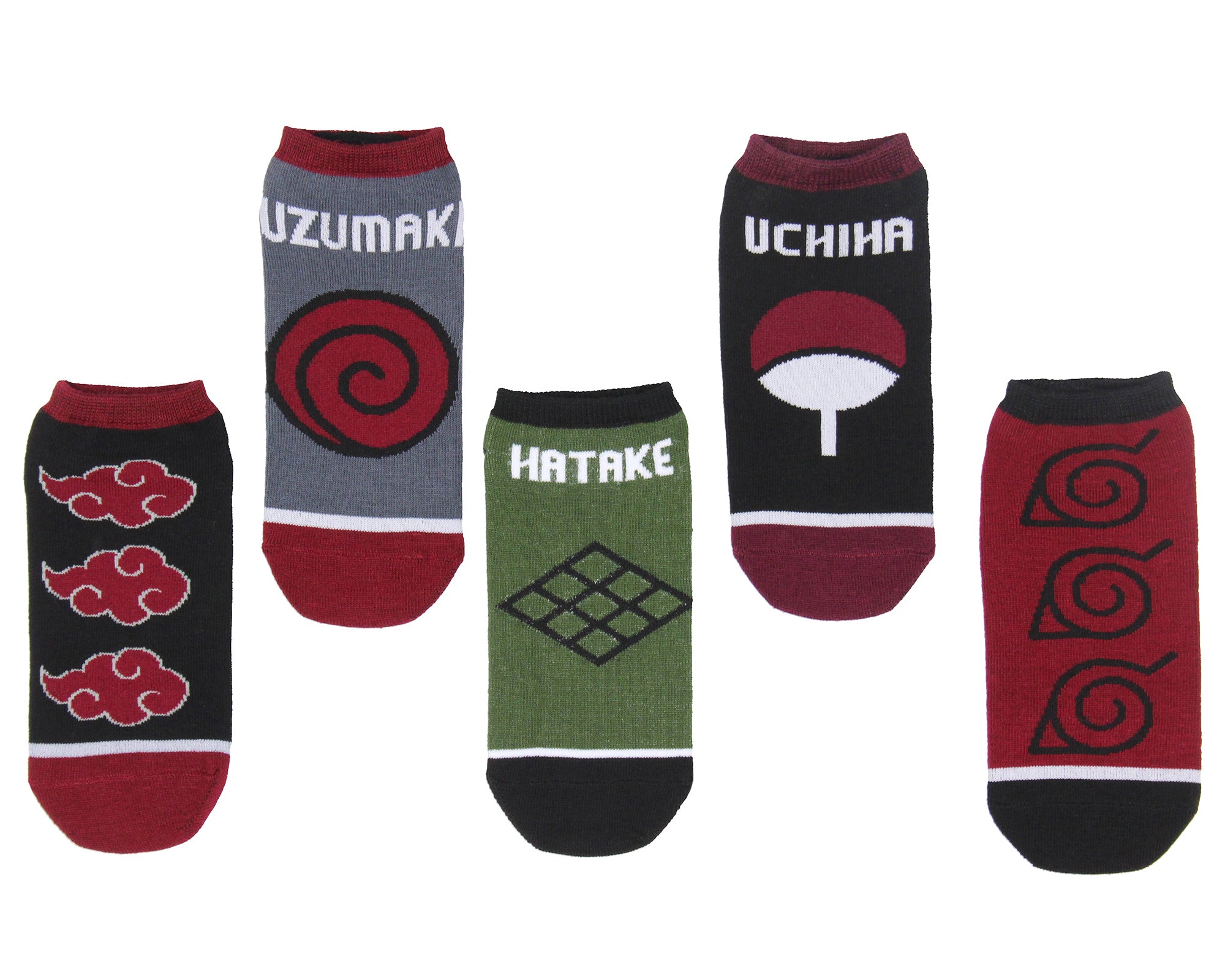 Naruto Shippuden Adult Akatsuki Clan Names Anime No Show Mix And Match Ankle Socks - Seven Times Six