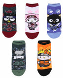 Hello Kitty X Naruto Character Mash-Up Ankle No-Show Socks 5 Pair Pack