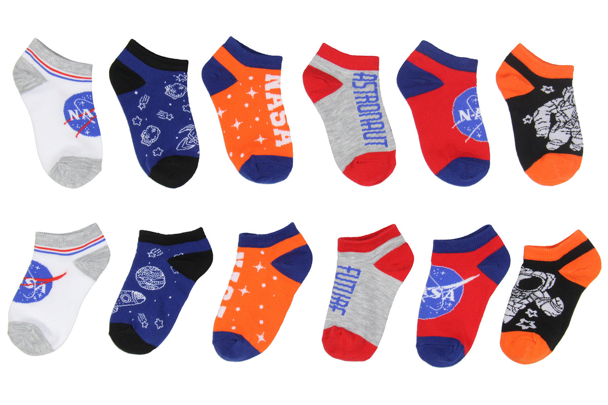 NASA Kids Socks Future Astronaut Youth No Show Mix And Match Ankle Socks