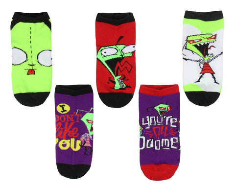 Invader Zim Adult Character Face And Sayings Mix And Match Ankle Socks