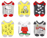 Peanuts Charlie Brown Snoopy And Woodstock No-Show Ankle Socks 6 Pair Pack