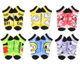 Peanuts Kids Charlie Brown Snoopy And Woodstock Youth Low Cut Ankle Socks 6 Pack