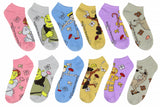 Shrek Women's Franchise Characters And Mushrooms No-Show Ankle Socks 6 Pair Pack