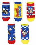 Sonic The Hedgehog Classic Video Game Character No-Show Ankle Socks 5 Pair Pack