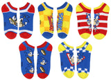 Sonic The Hedgehog Classic Video Game Character No-Show Ankle Socks 5 Pair Pack