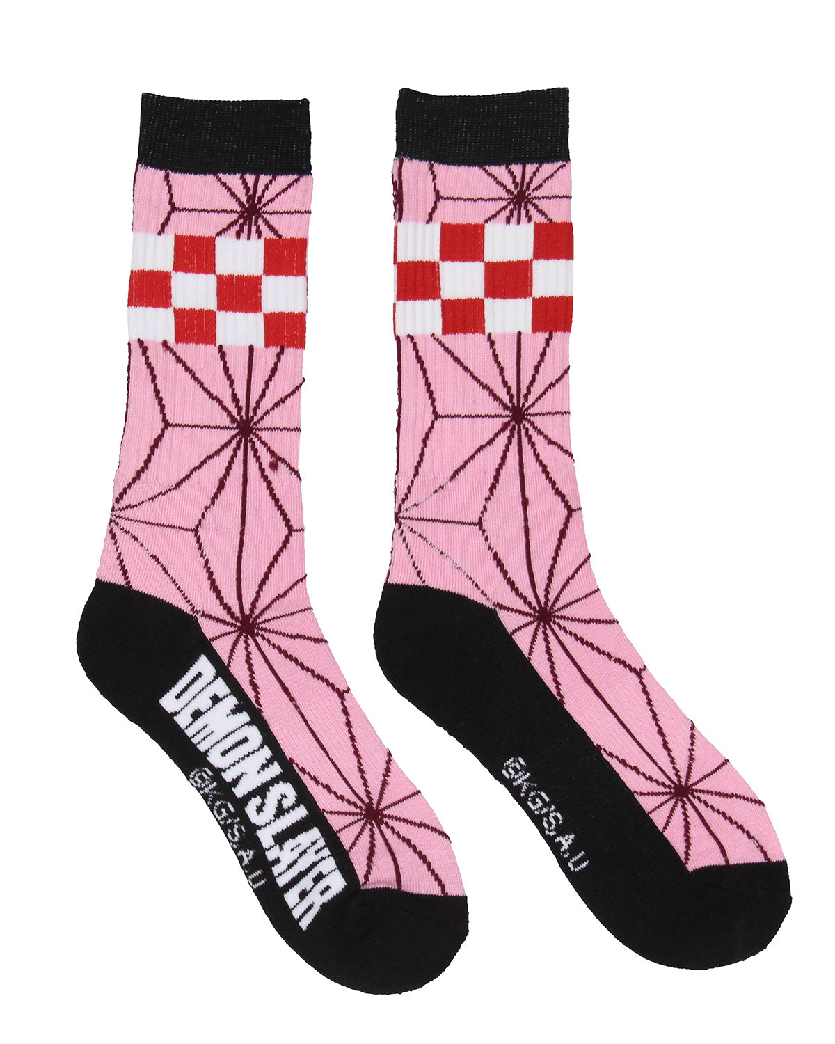 Demon Slayer Anime Tanjiro And Nezuko Character Athletic Mid-Calf Socks 3 Pairs