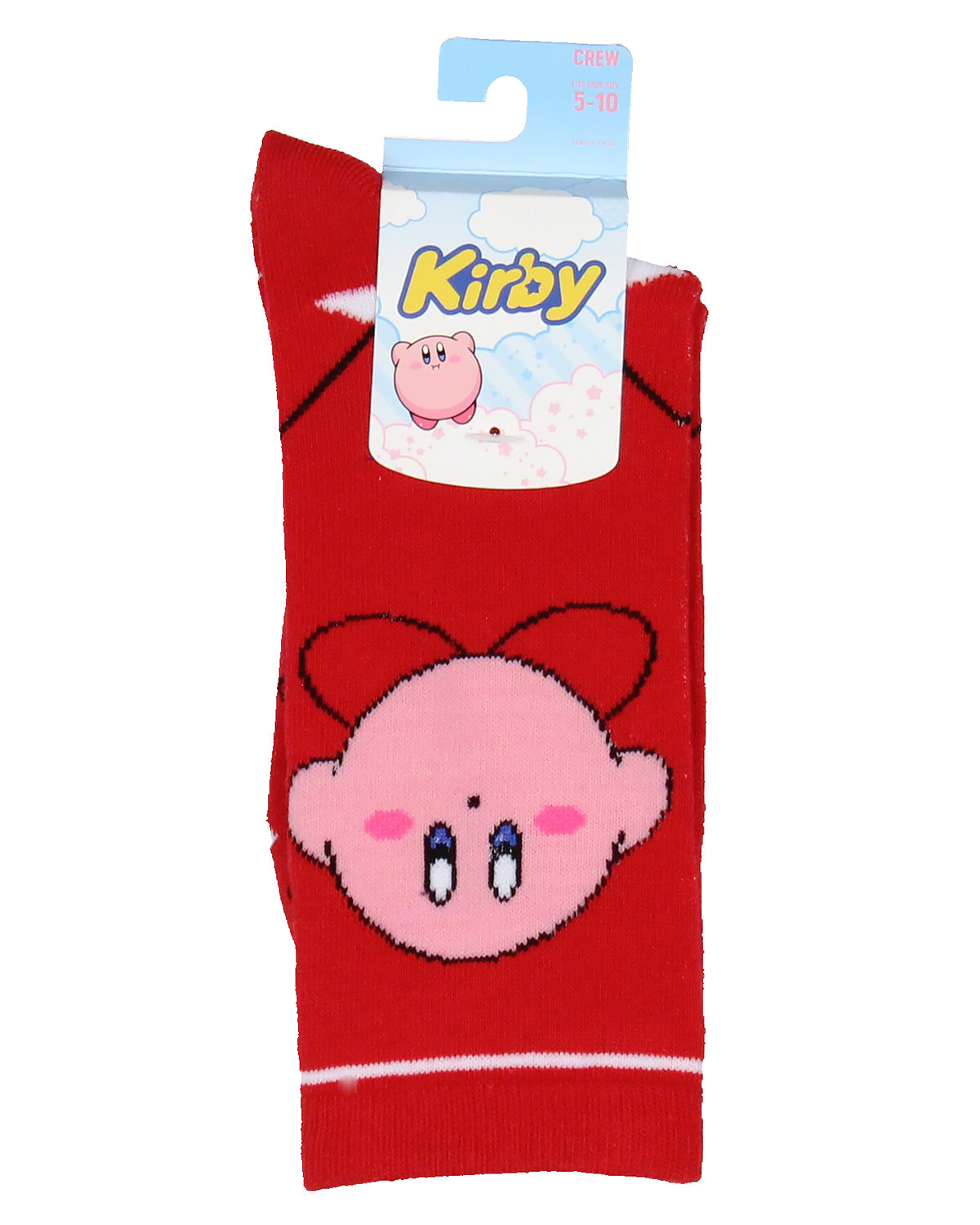 Nintendo Kirby Video Game Red Argyle Crew Socks For Men Women 1 Pair
