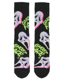 Ghostface Movie Film Neon Paint Character Halloween Crew Socks Size 8-12