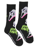 Ghostface Movie Film Neon Paint Character Halloween Crew Socks Size 8-12