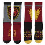Game Of Throne: House Of The Dragon Targaryen Athletic Mid-Calf Socks 2 Pairs