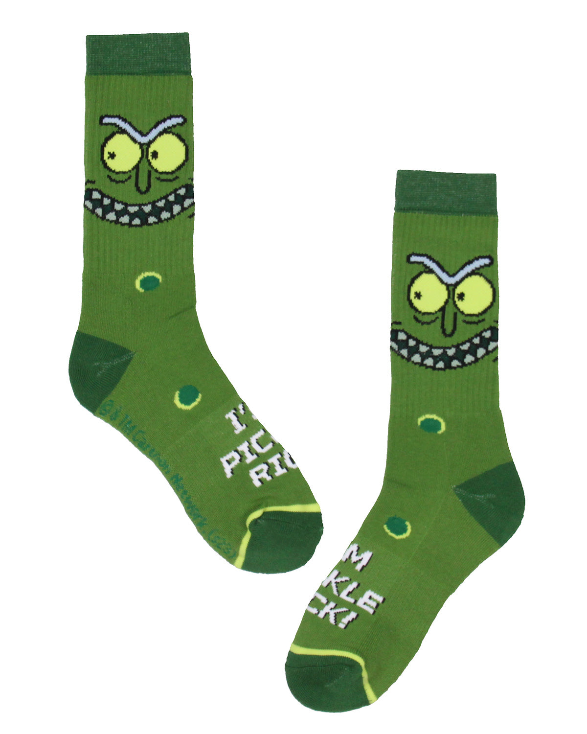 Rick And Morty Pickle Rick Athletic Cushioned Mid-Calf Crew Socks 3 Pairs