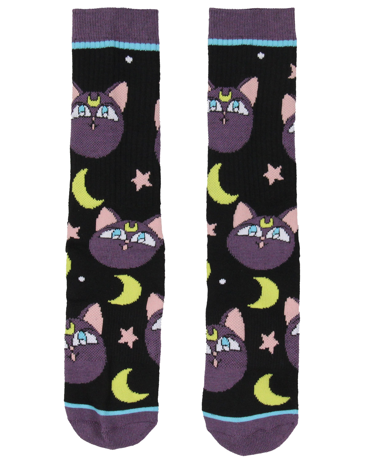 Sailor Moon Manga Anime Luna The Cat Athletic Crews Socks For Women Men 1 Pair