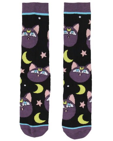 Sailor Moon Manga Anime Luna The Cat Athletic Crews Socks For Women Men 1 Pair
