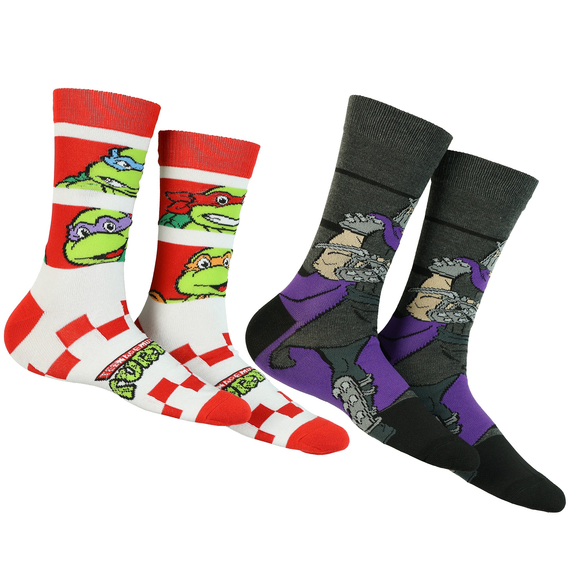 Teenage Mutant Ninja Turtles Shredder Cartoon Crew Socks For Men Women 2 Pair