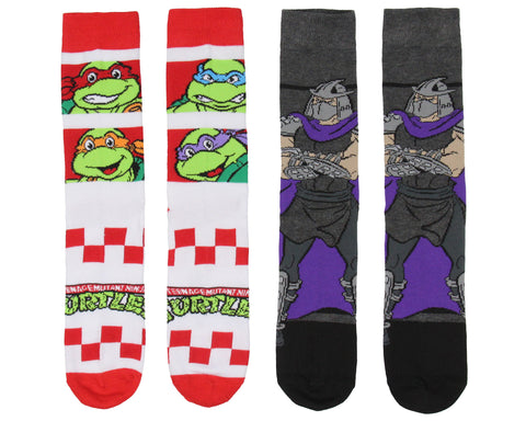 Teenage Mutant Ninja Turtles Shredder Cartoon Crew Socks For Men Women 2 Pair