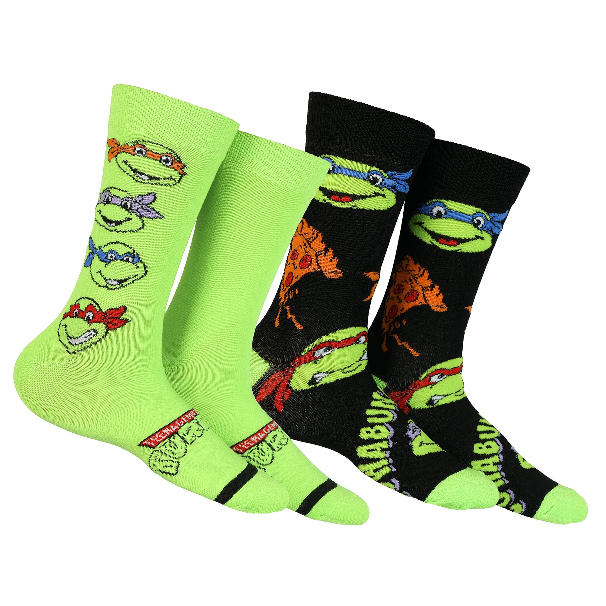 Teenage Mutant Ninja Turtles Classic Cartoon Crew Socks For Men Women 2 Pair