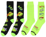 Teenage Mutant Ninja Turtles Classic Cartoon Crew Socks For Men Women 2 Pair