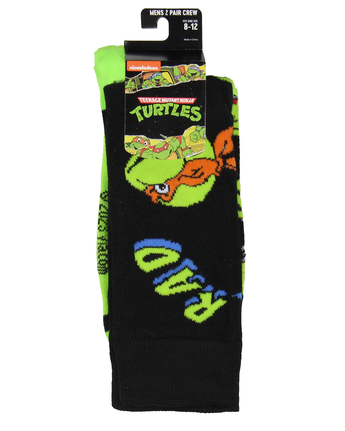 Teenage Mutant Ninja Turtles Classic Cartoon Crew Socks For Men Women 2 Pair