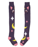 Sailor Moon Crystal Women's Luna Character Design Over Knee High Socks