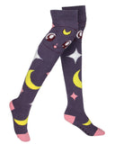Sailor Moon Crystal Women's Luna Character Design Over Knee High Socks