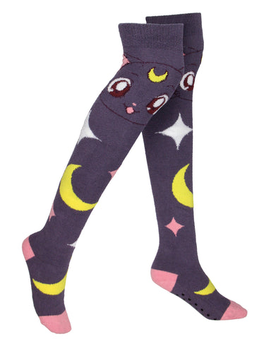 Sailor Moon Crystal Women's Luna Character Design Over Knee High Socks