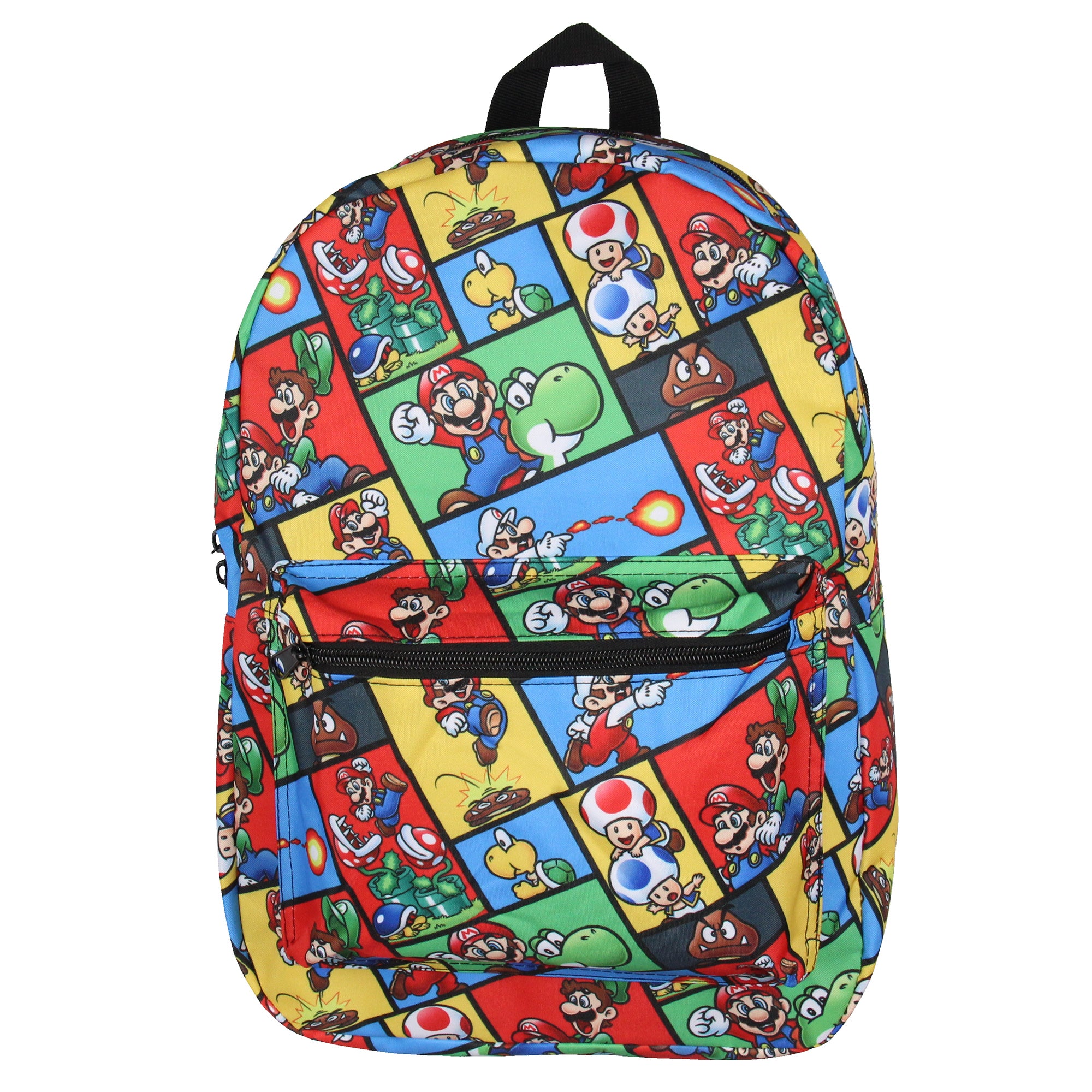 Super Mario Backpack Multi Character Video Game School Travel Laptop Backpack 17"