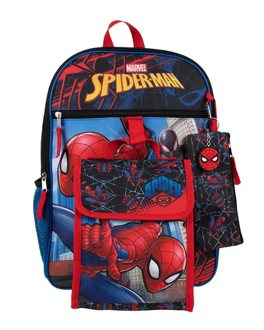Marvel Spider-Man Miles Morales and Spidey 5-Piece 16" Youth Backpack Combo Set