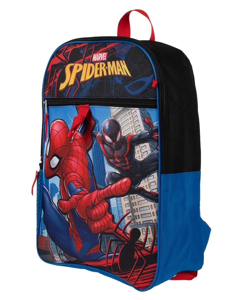 Marvel Spider-Man Miles Morales and Spidey 5-Piece 16" Youth Backpack Combo Set