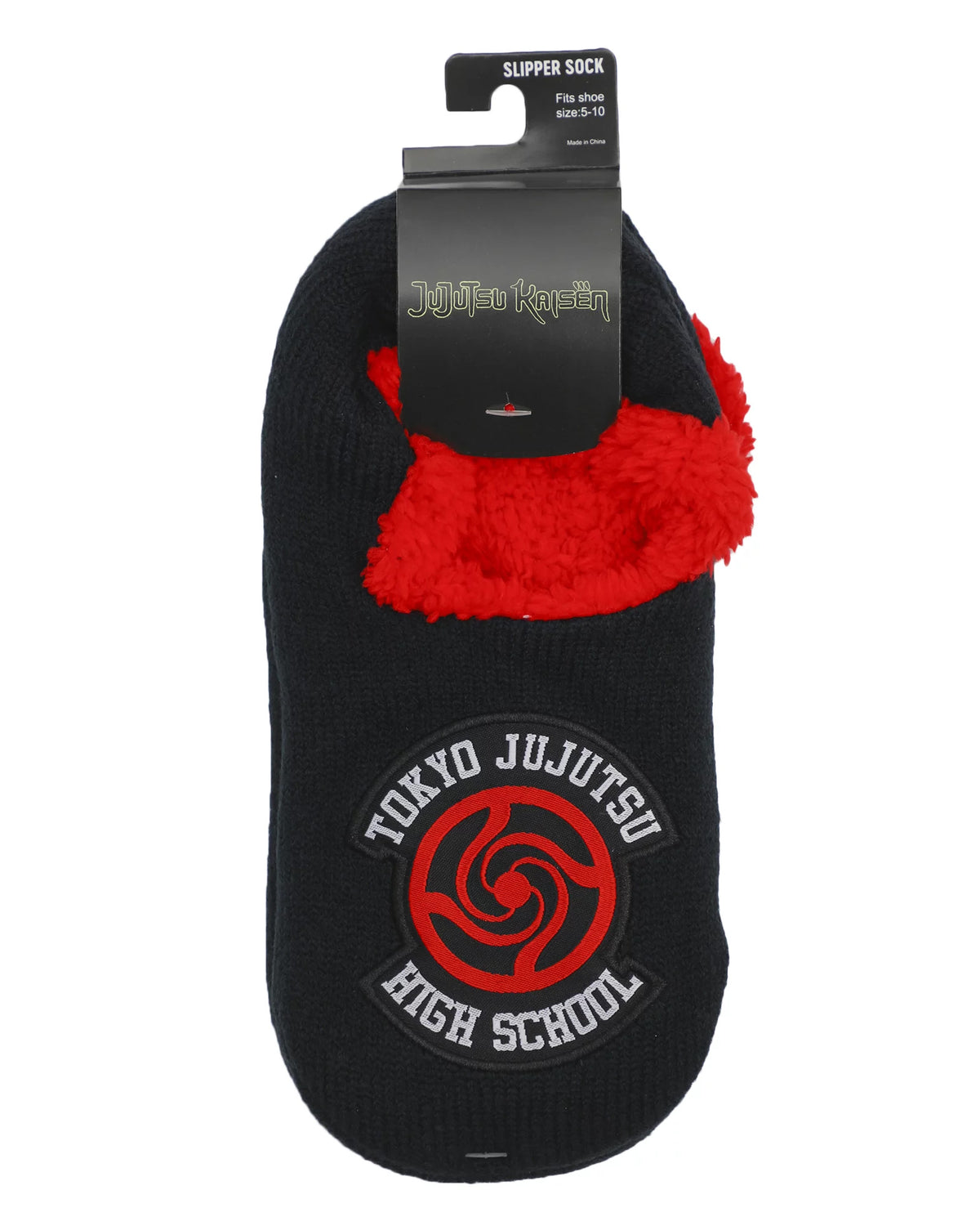 Jujutsu Kaisen Tokyo Jujutsu High School Logo Men's Black Slipper Socks (5-10)