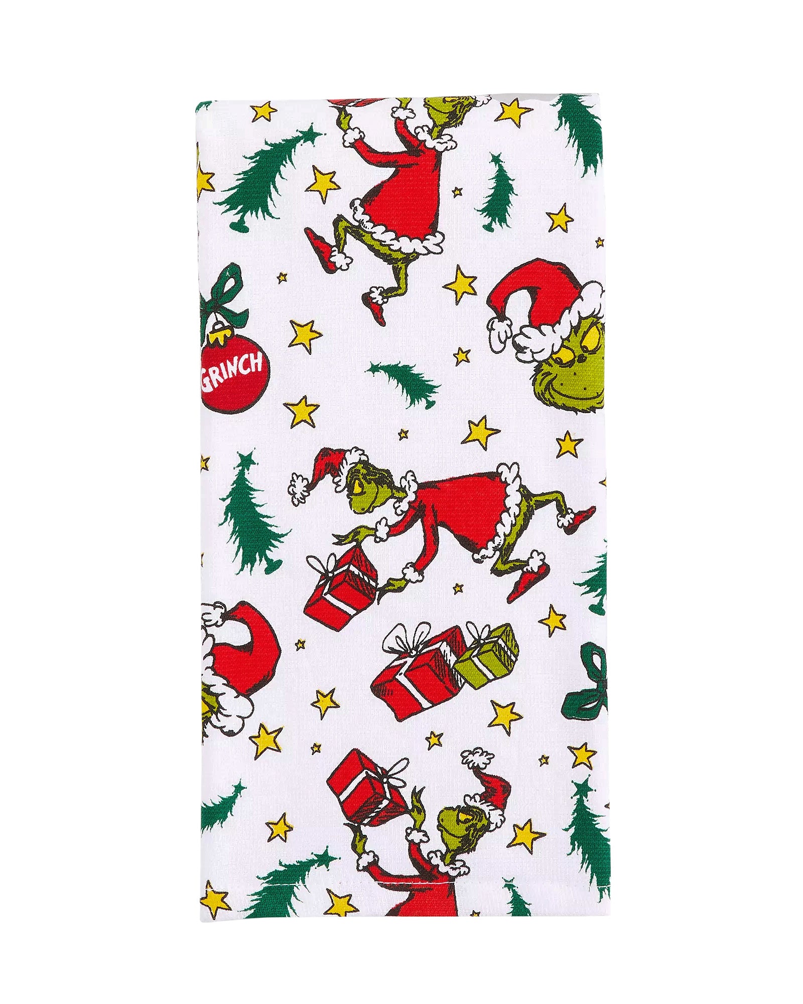 Dr. Seuss The Grinch Holiday Motif Grinch Face 2-Pack Kitchen Towel Set