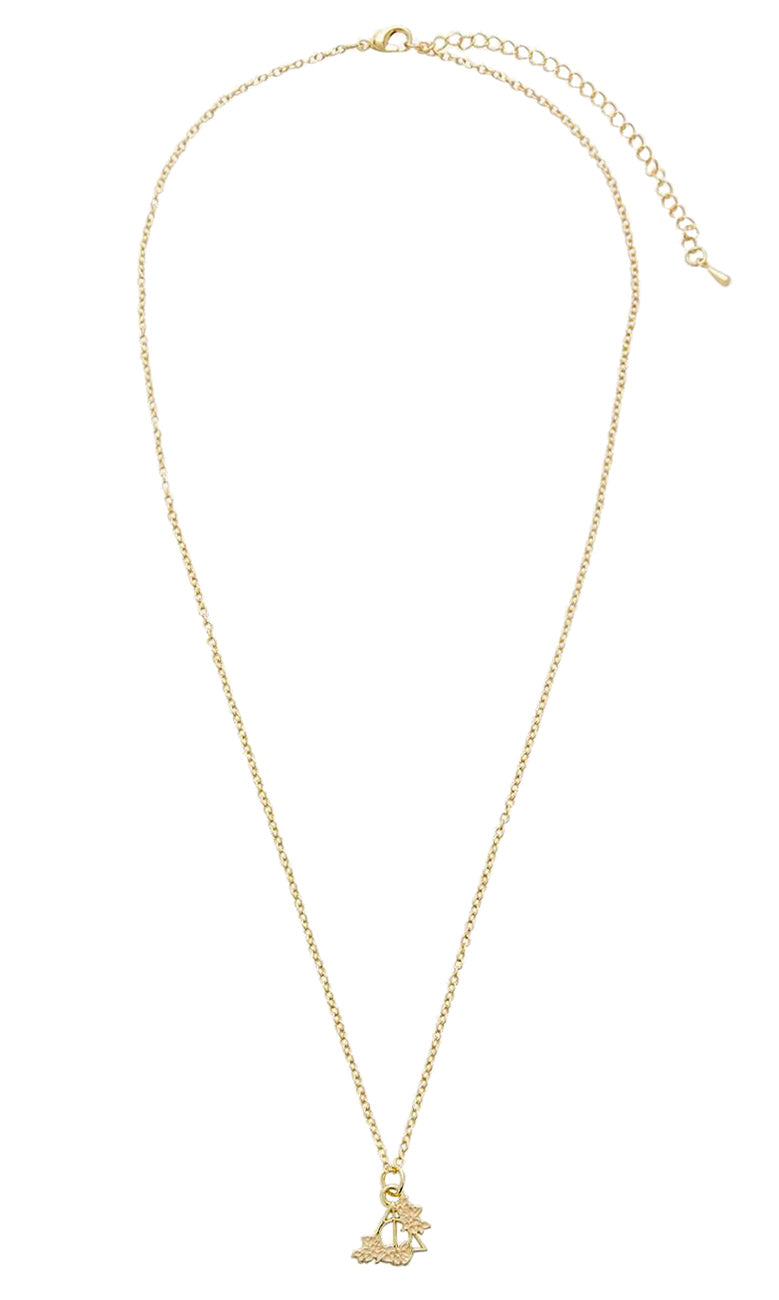 Harry Potter Floral Deathly Hallows 18 inch Necklace